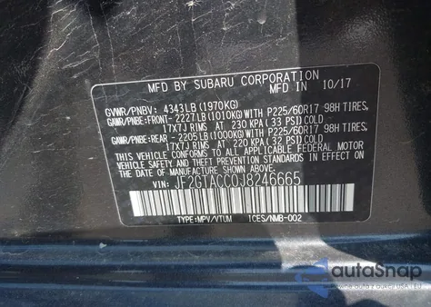 2018 Subaru Crosstrek 2.0I Premium z USA, uszkodzony, nr VIN JF2GTACC0J8246665